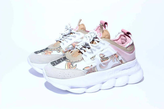 Versace Chain Reaction White Pink Yellow Barocco