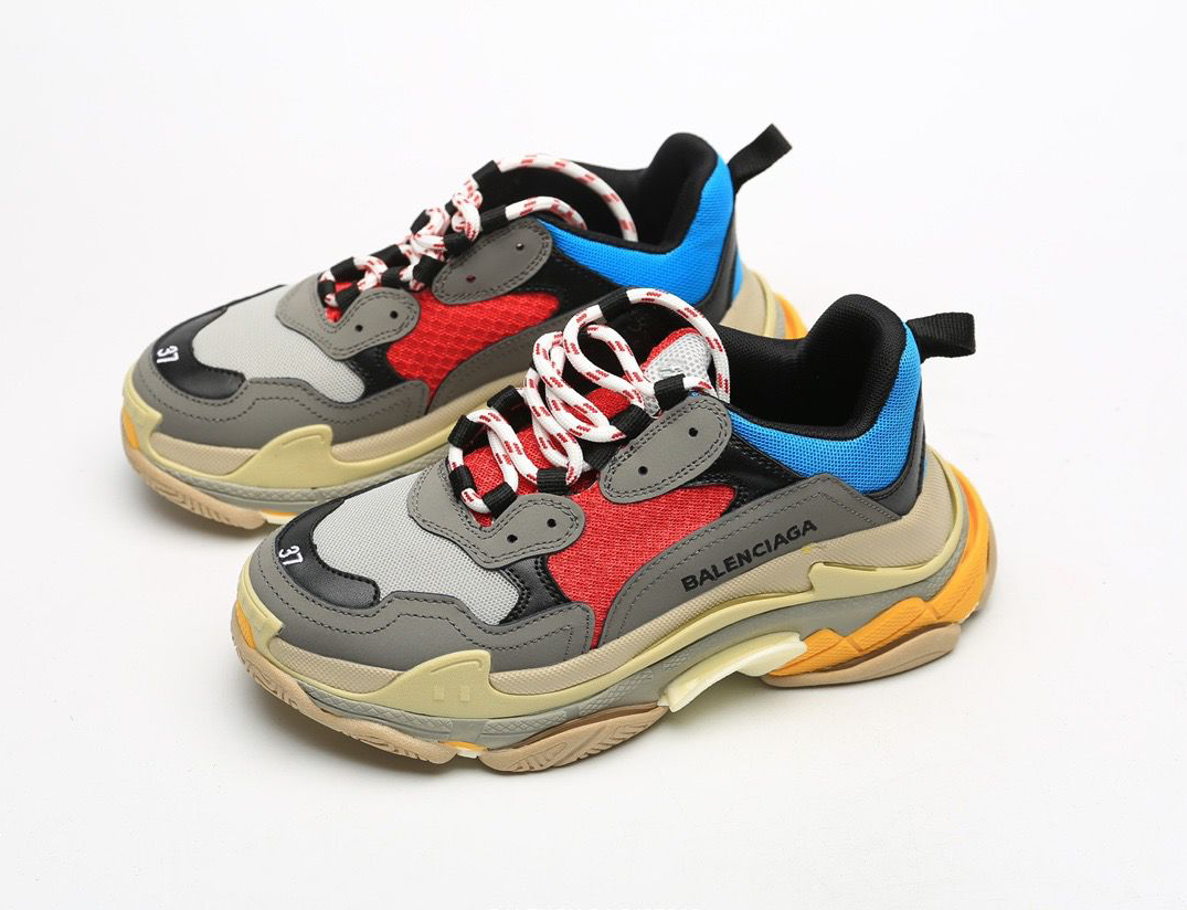 Balenciaga Triple S Grey Red Blue