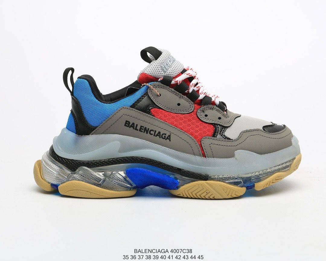 Balenciaga Triple S Blue-grey red