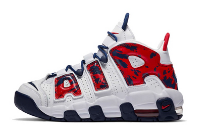 Nike Air More Uptempo White Blue Red Camo (GS