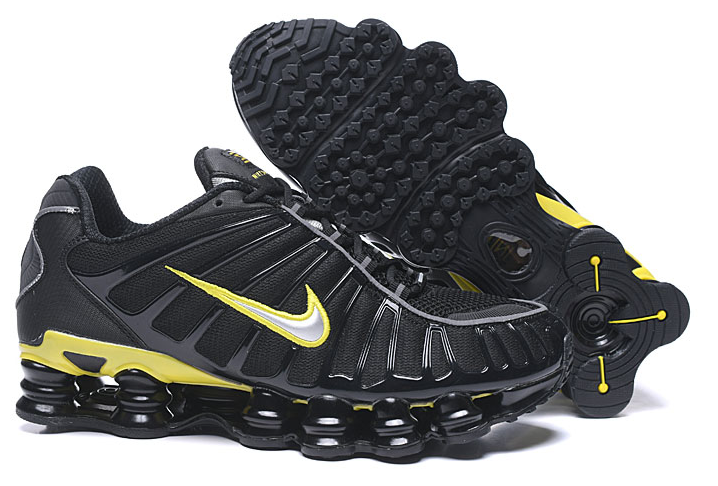 Nike Shox TL Black Dynamic Yellow Metallic Silver